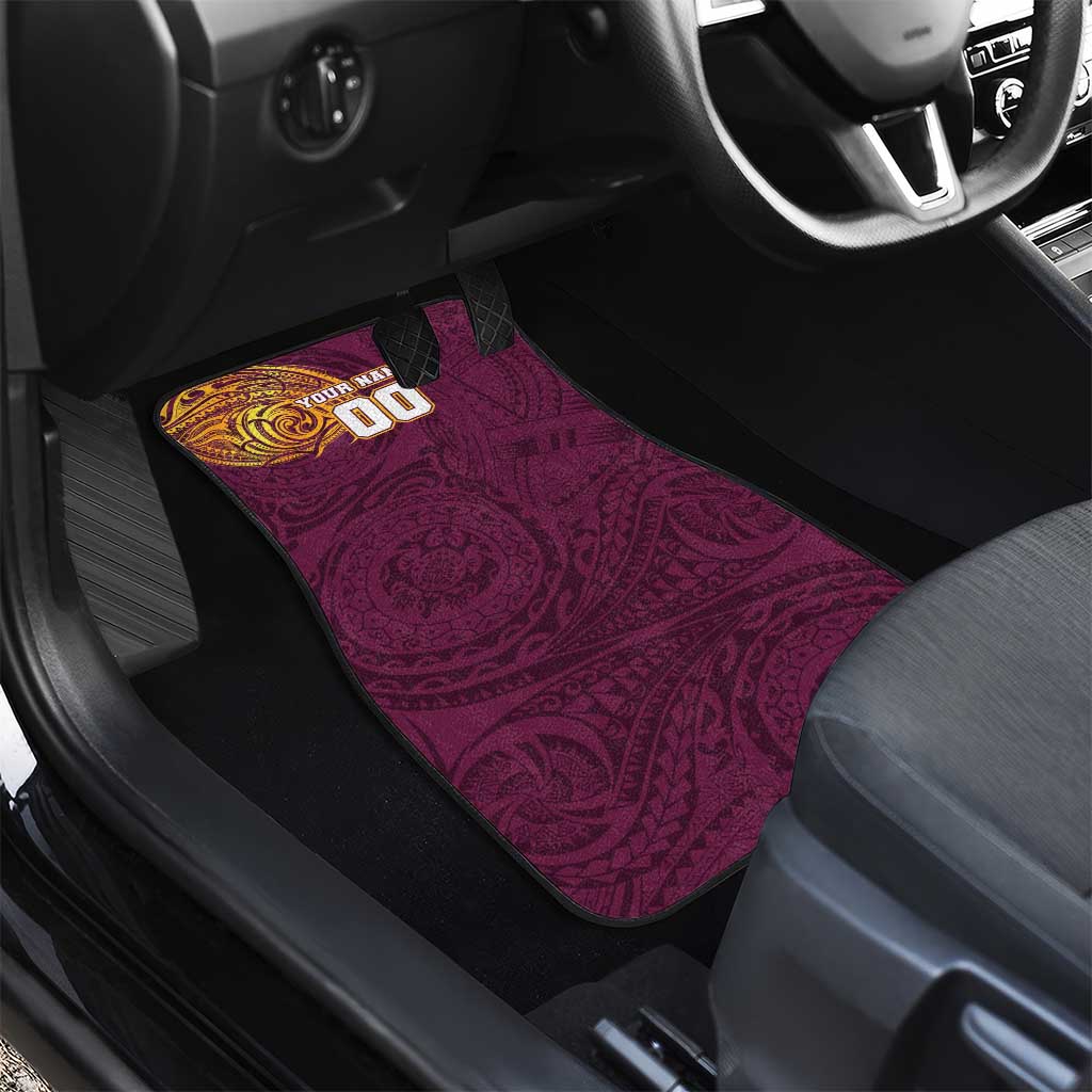 Personalized Brisbane Broncos Car Mats Polynesian Tribal Chest and Sleeve Tattoo