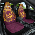 Personalized Brisbane Broncos Car Seat Cover Polynesian Tribal Chest and Sleeve Tattoo