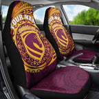Personalized Brisbane Broncos Car Seat Cover Polynesian Tribal Chest and Sleeve Tattoo
