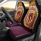 Personalized Brisbane Broncos Car Seat Cover Polynesian Tribal Chest and Sleeve Tattoo