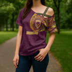 Personalized Brisbane Broncos Cross Shoulder Shirt Polynesian Tribal Chest and Sleeve Tattoo