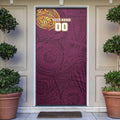 Personalized Brisbane Broncos Door Cover Polynesian Tribal Chest and Sleeve Tattoo