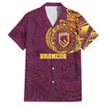Personalized Brisbane Broncos Family Matching Summer Maxi Dress and Hawaiian Shirt Polynesian Tribal Chest and Sleeve Tattoo