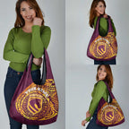 Personalized Brisbane Broncos Grocery Bag Polynesian Tribal Chest and Sleeve Tattoo