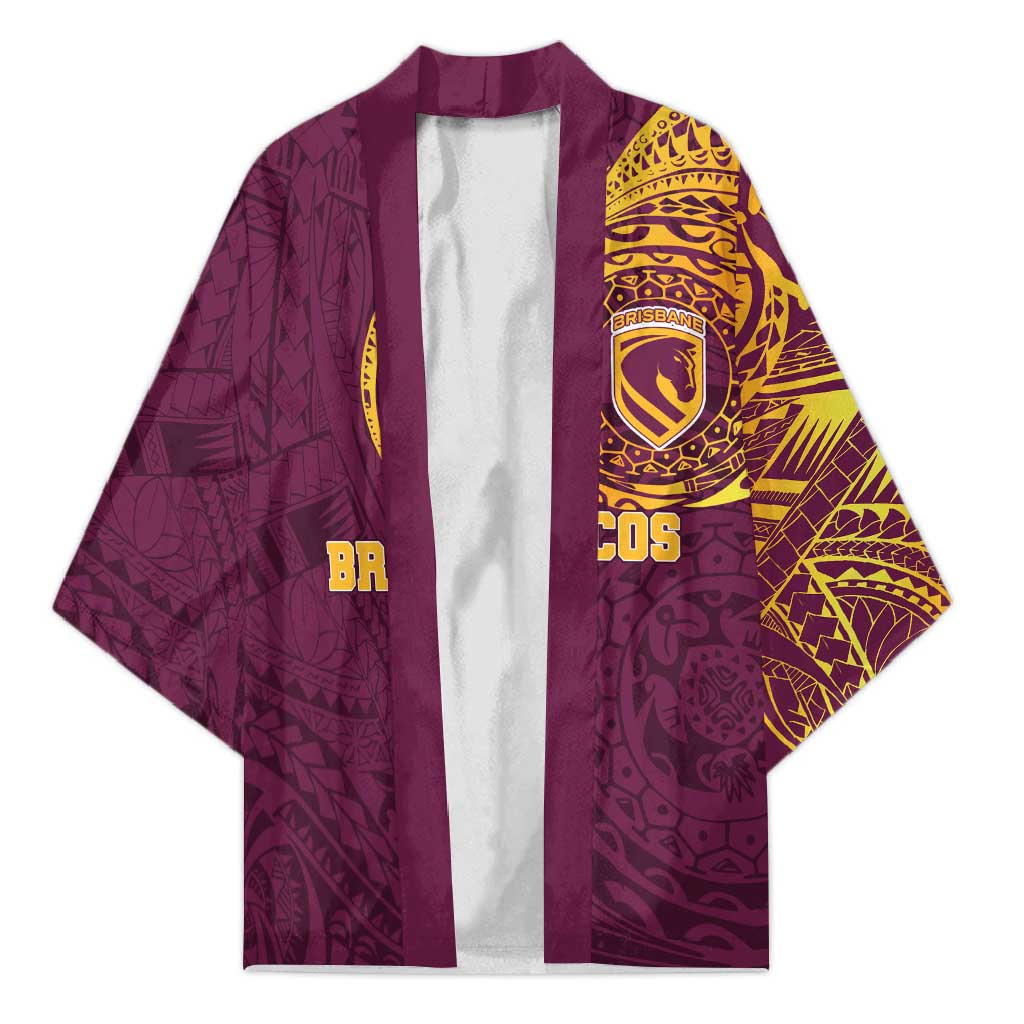 Personalized Brisbane Broncos Kimono Polynesian Tribal Chest and Sleeve Tattoo