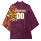 Personalized Brisbane Broncos Kimono Polynesian Tribal Chest and Sleeve Tattoo