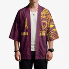Personalized Brisbane Broncos Kimono Polynesian Tribal Chest and Sleeve Tattoo