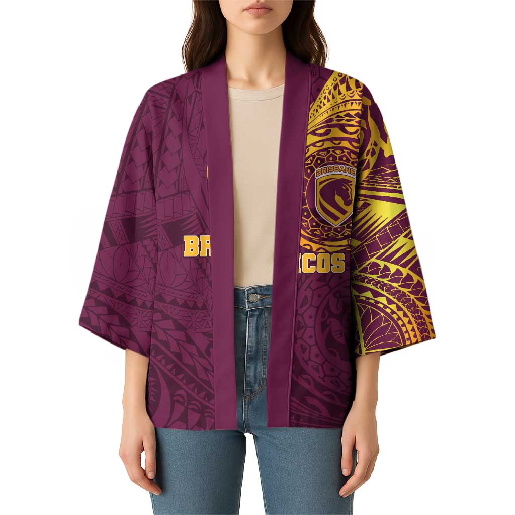 Personalized Brisbane Broncos Kimono Polynesian Tribal Chest and Sleeve Tattoo
