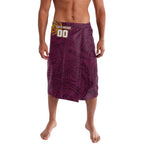 Personalized Brisbane Broncos Lavalava Polynesian Tribal Chest and Sleeve Tattoo