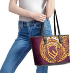 Personalized Brisbane Broncos Leather Tote Bag Polynesian Tribal Chest and Sleeve Tattoo