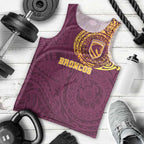 Personalized Brisbane Broncos Men Tank Top Polynesian Tribal Chest and Sleeve Tattoo