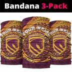 Personalized Brisbane Broncos Neck Gaiter Polynesian Tribal Chest and Sleeve Tattoo