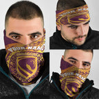 Personalized Brisbane Broncos Neck Gaiter Polynesian Tribal Chest and Sleeve Tattoo