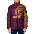 Personalized Brisbane Broncos Padded Jacket Polynesian Tribal Chest and Sleeve Tattoo