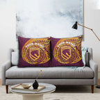 Personalized Brisbane Broncos Pillow Cover Polynesian Tribal Chest and Sleeve Tattoo