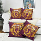 Personalized Brisbane Broncos Pillow Cover Polynesian Tribal Chest and Sleeve Tattoo