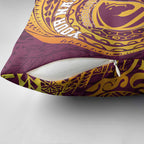 Personalized Brisbane Broncos Pillow Cover Polynesian Tribal Chest and Sleeve Tattoo