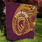 Personalized Brisbane Broncos Quilt Polynesian Tribal Chest and Sleeve Tattoo