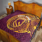 Personalized Brisbane Broncos Quilt Polynesian Tribal Chest and Sleeve Tattoo