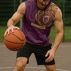 Personalized Brisbane Broncos Sleeveless Hoodie Polynesian Tribal Chest and Sleeve Tattoo