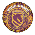Personalized Brisbane Broncos Spare Tire Cover Polynesian Tribal Chest and Sleeve Tattoo