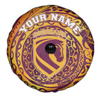 Personalized Brisbane Broncos Spare Tire Cover Polynesian Tribal Chest and Sleeve Tattoo