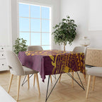 Personalized Brisbane Broncos Tablecloth Polynesian Tribal Chest and Sleeve Tattoo