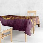 Personalized Brisbane Broncos Tablecloth Polynesian Tribal Chest and Sleeve Tattoo