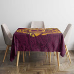 Personalized Brisbane Broncos Tablecloth Polynesian Tribal Chest and Sleeve Tattoo