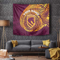 Personalized Brisbane Broncos Tapestry Polynesian Tribal Chest and Sleeve Tattoo