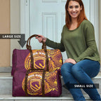 Personalized Brisbane Broncos Travel Bag Polynesian Tribal Chest and Sleeve Tattoo