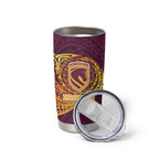 Personalized Brisbane Broncos Tumbler Cup Polynesian Tribal Chest and Sleeve Tattoo