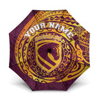 Personalized Brisbane Broncos Umbrella Polynesian Tribal Chest and Sleeve Tattoo