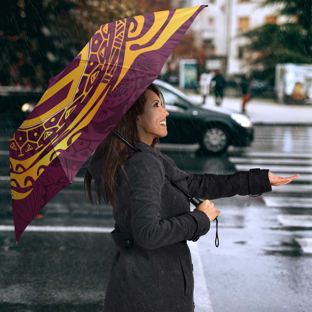 Personalized Brisbane Broncos Umbrella Polynesian Tribal Chest and Sleeve Tattoo