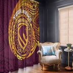 Personalized Brisbane Broncos Window Curtain Polynesian Tribal Chest and Sleeve Tattoo