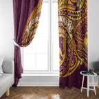 Personalized Brisbane Broncos Window Curtain Polynesian Tribal Chest and Sleeve Tattoo