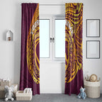 Personalized Brisbane Broncos Window Curtain Polynesian Tribal Chest and Sleeve Tattoo