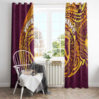 Personalized Brisbane Broncos Window Curtain Polynesian Tribal Chest and Sleeve Tattoo
