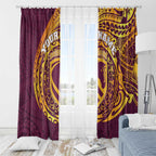 Personalized Brisbane Broncos Window Curtain Polynesian Tribal Chest and Sleeve Tattoo
