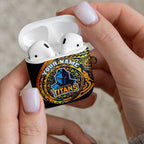 Personalized Gold Coast Titans AirPods Case Polynesian Tribal Chest and Sleeve Tattoo