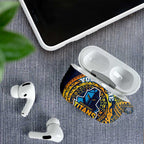 Personalized Gold Coast Titans AirPods Case Polynesian Tribal Chest and Sleeve Tattoo