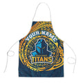 Personalized Gold Coast Titans Apron Polynesian Tribal Chest and Sleeve Tattoo