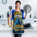 Personalized Gold Coast Titans Apron Polynesian Tribal Chest and Sleeve Tattoo