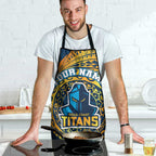 Personalized Gold Coast Titans Apron Polynesian Tribal Chest and Sleeve Tattoo