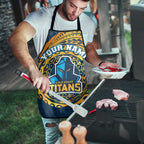 Personalized Gold Coast Titans Apron Polynesian Tribal Chest and Sleeve Tattoo