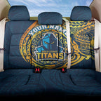Personalized Gold Coast Titans Back Car Seat Cover Polynesian Tribal Chest and Sleeve Tattoo