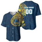 Personalized Gold Coast Titans Baseball Jersey Polynesian Tribal Chest and Sleeve Tattoo