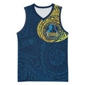 Personalized Gold Coast Titans Basketball Jersey Polynesian Tribal Chest and Sleeve Tattoo