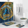 Personalized Gold Coast Titans Bathroom Set Polynesian Tribal Chest and Sleeve Tattoo