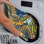 Personalized Gold Coast Titans Bathroom Set Polynesian Tribal Chest and Sleeve Tattoo